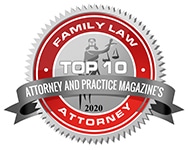 Top 10 family law attorney badge